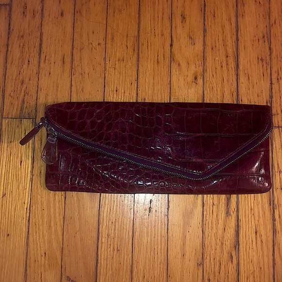 Henri Bendel Embossed Croc Fold Shoulder Bag - Picture 1 of 8